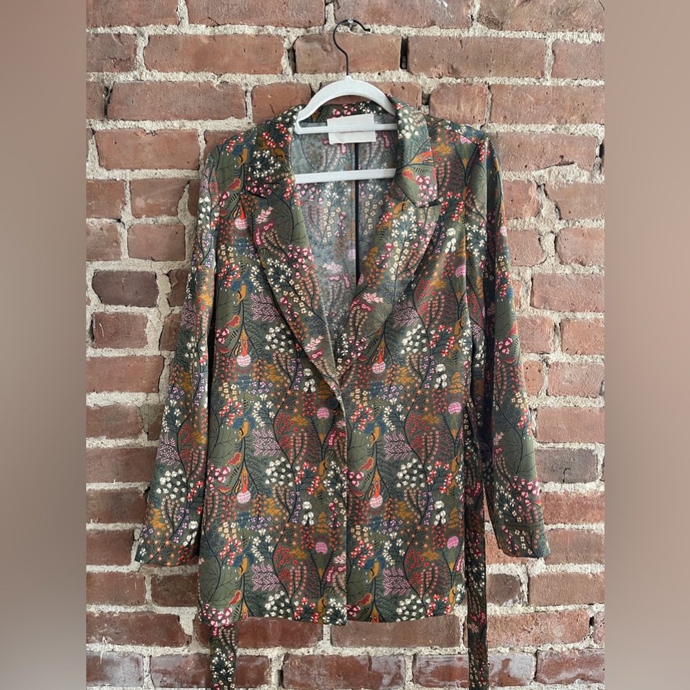 Scotch & Soda Light Floral Green Blazer, Size Small,
